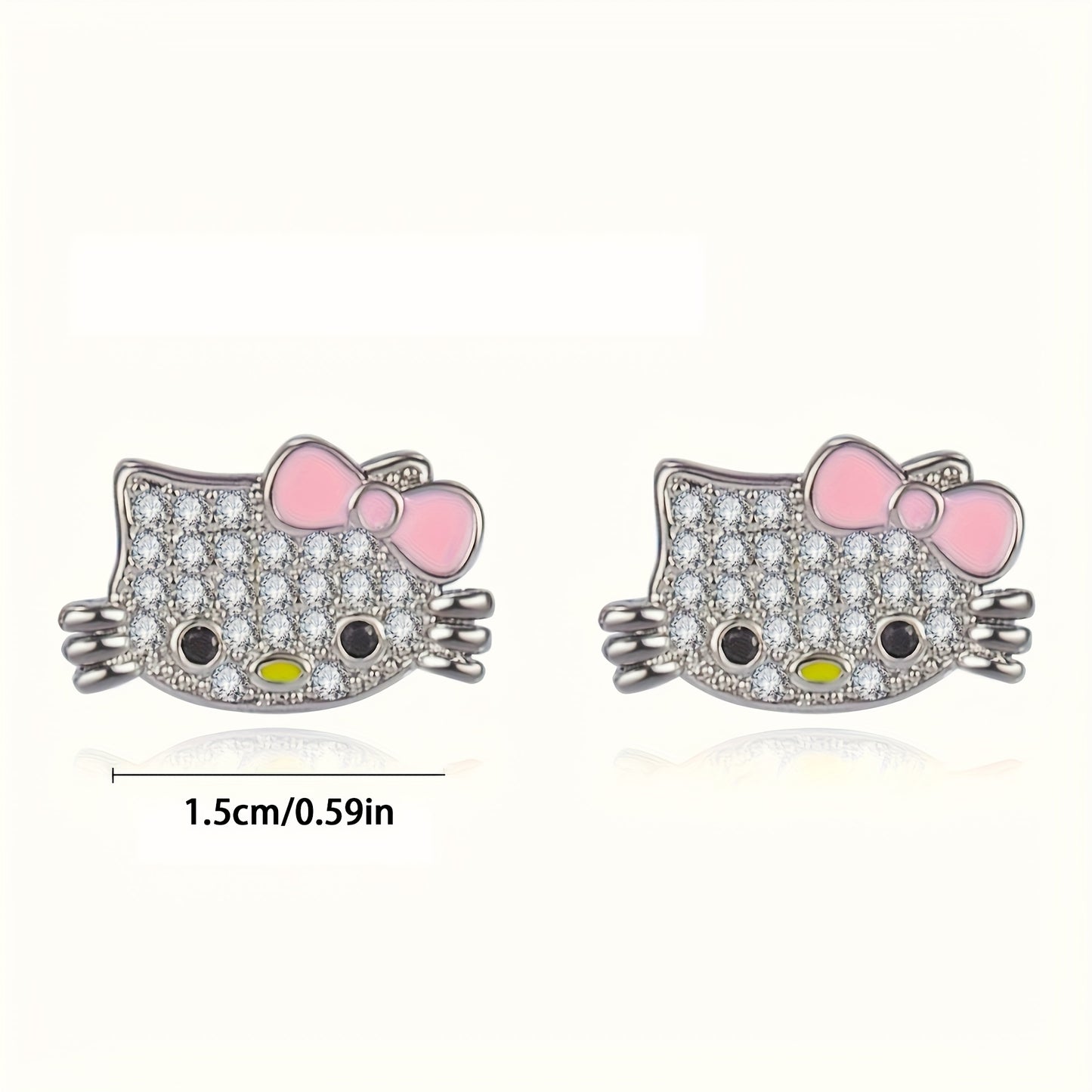 🎀 3pcs Hello Kitty Jewelry Set 💖 | Cute Necklace, Earrings & Ring – Perfect Gift for 🎁 New Year, Valentine’s & Birthdays!