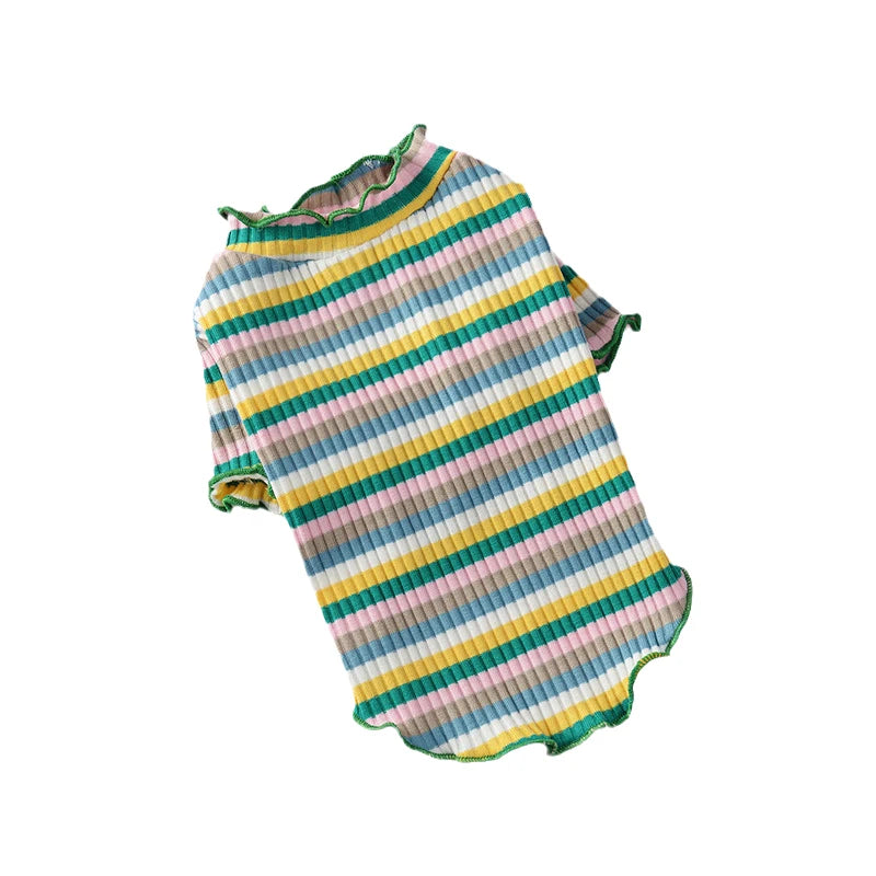 πΎ Colorful Stripe Sphynx Cat Vest Shirt β π± Soft Cotton Pet Clothes for Small Cats, Kittens & Dogs πΆπ½