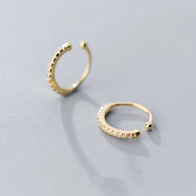 🔥 WANTME Sterling Silver Punk Ear Cuffs – Edgy Elegance Without Piercing!