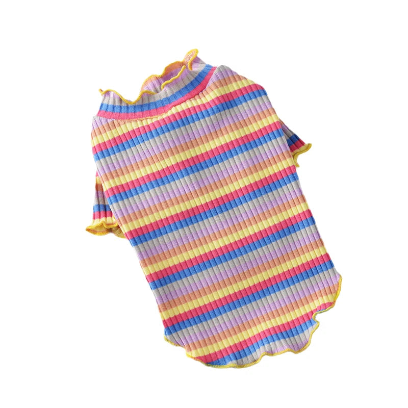 πΎ Colorful Stripe Sphynx Cat Vest Shirt β π± Soft Cotton Pet Clothes for Small Cats, Kittens & Dogs πΆπ½