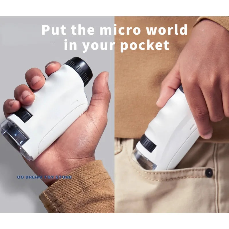 Kid's Portable Pocket Microscope with Adjustable 60-120x zoom