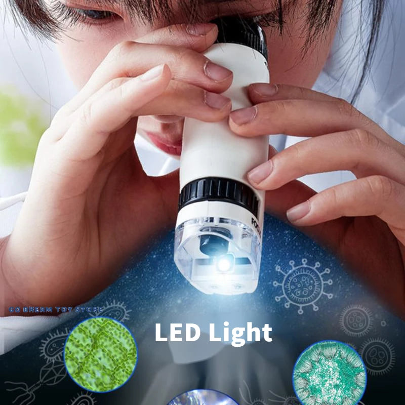 Kid's Portable Pocket Microscope with Adjustable 60-120x zoom