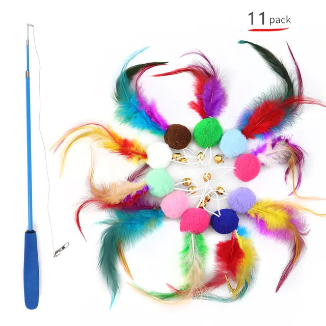 🪶🐱 Retractable Feather Toy – Interactive Fun for Indoor Cats!