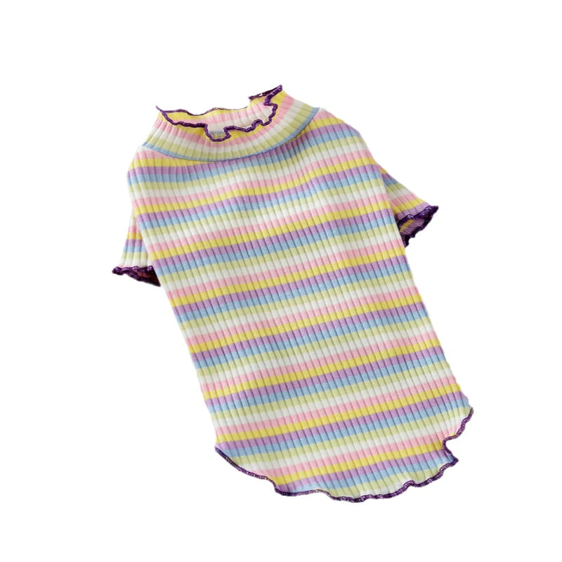 πΎ Colorful Stripe Sphynx Cat Vest Shirt β π± Soft Cotton Pet Clothes for Small Cats, Kittens & Dogs πΆπ½