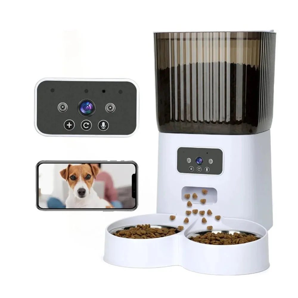 🤖 5L Smart Cat Feeder with Camera – Never Miss Mealtime Again!
