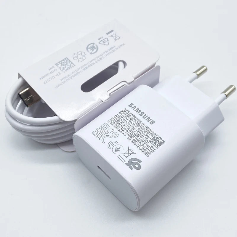 Samsung 25W Super Fast Charger – USB Type-C Adapter for Galaxy S24/S23/S22/S21/S20, A54, A05, Z Flip/Fold 5 6 4 💥🔋💯