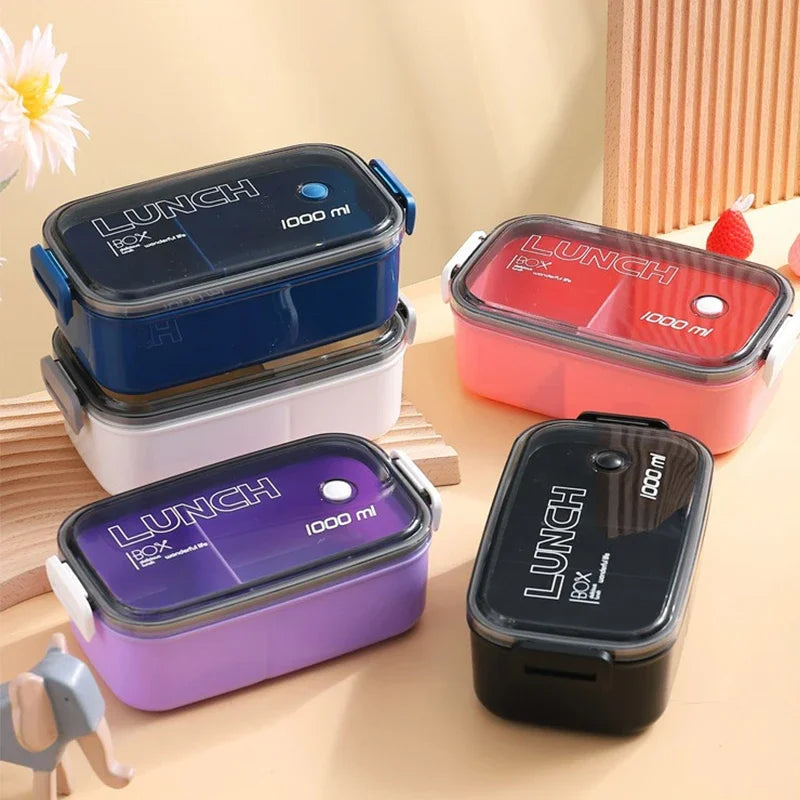 🥢 Lunch Box with Fork & Spoon – Leakproof & Microwave-Safe 🍱🔥