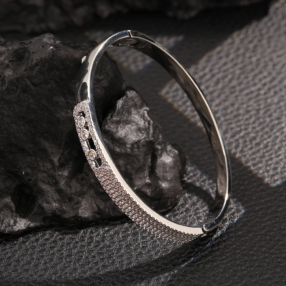 💎 ZAKOL Micro-Pavé Zircon Bangle – Minimalist Sparkle, Maximum Impact!