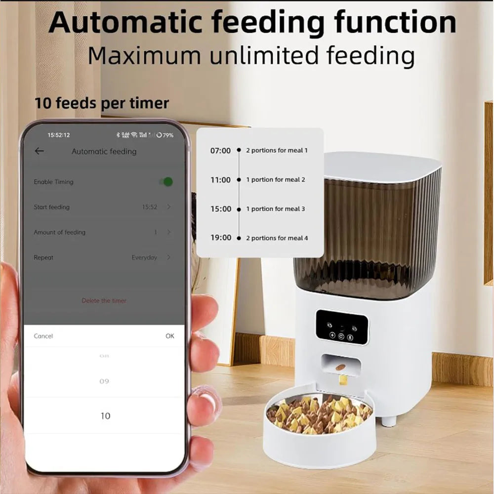 🤖 5L Smart Cat Feeder with Camera – Never Miss Mealtime Again!