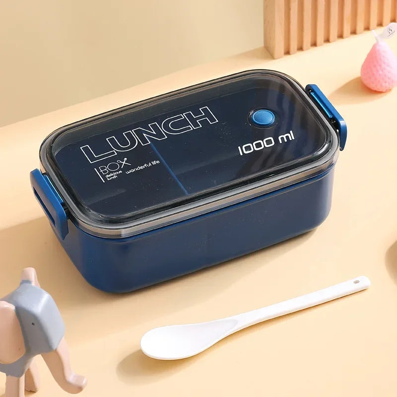 🥢 Lunch Box with Fork & Spoon – Leak-Proof & Microwave Safe! 🍱