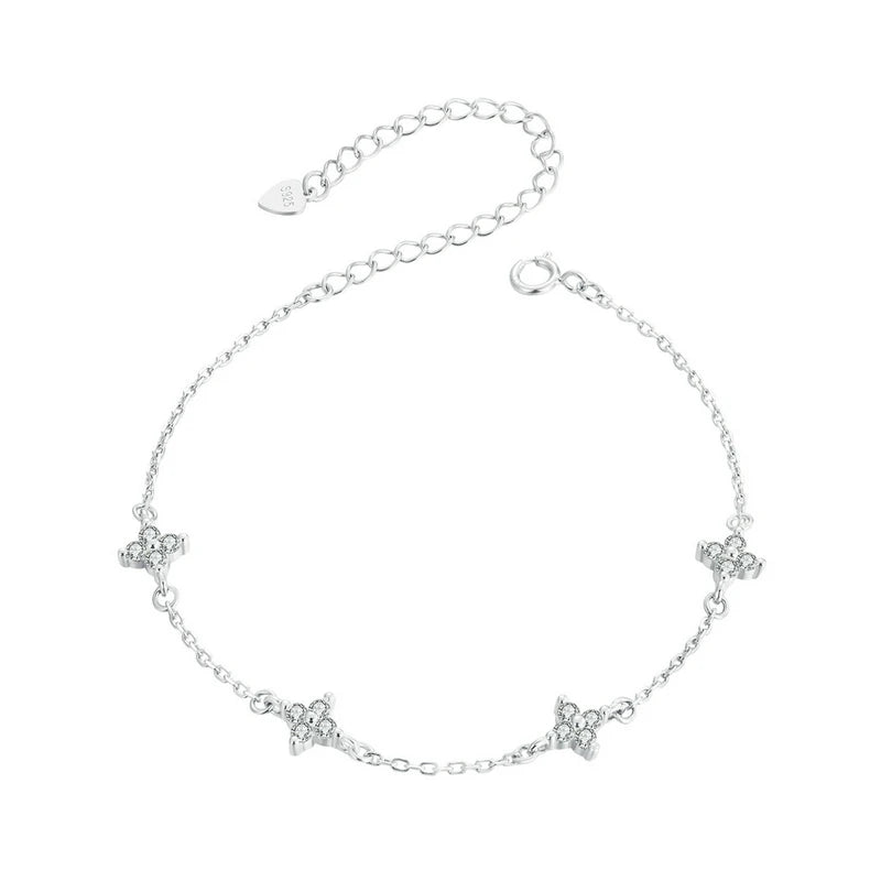 Sterling Silver Flower Bracelet – Elegance in Bloom!
