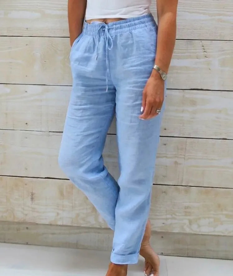ππΏ High-Waist Cotton Linen Pants β Comfy & Breezy for Summer!