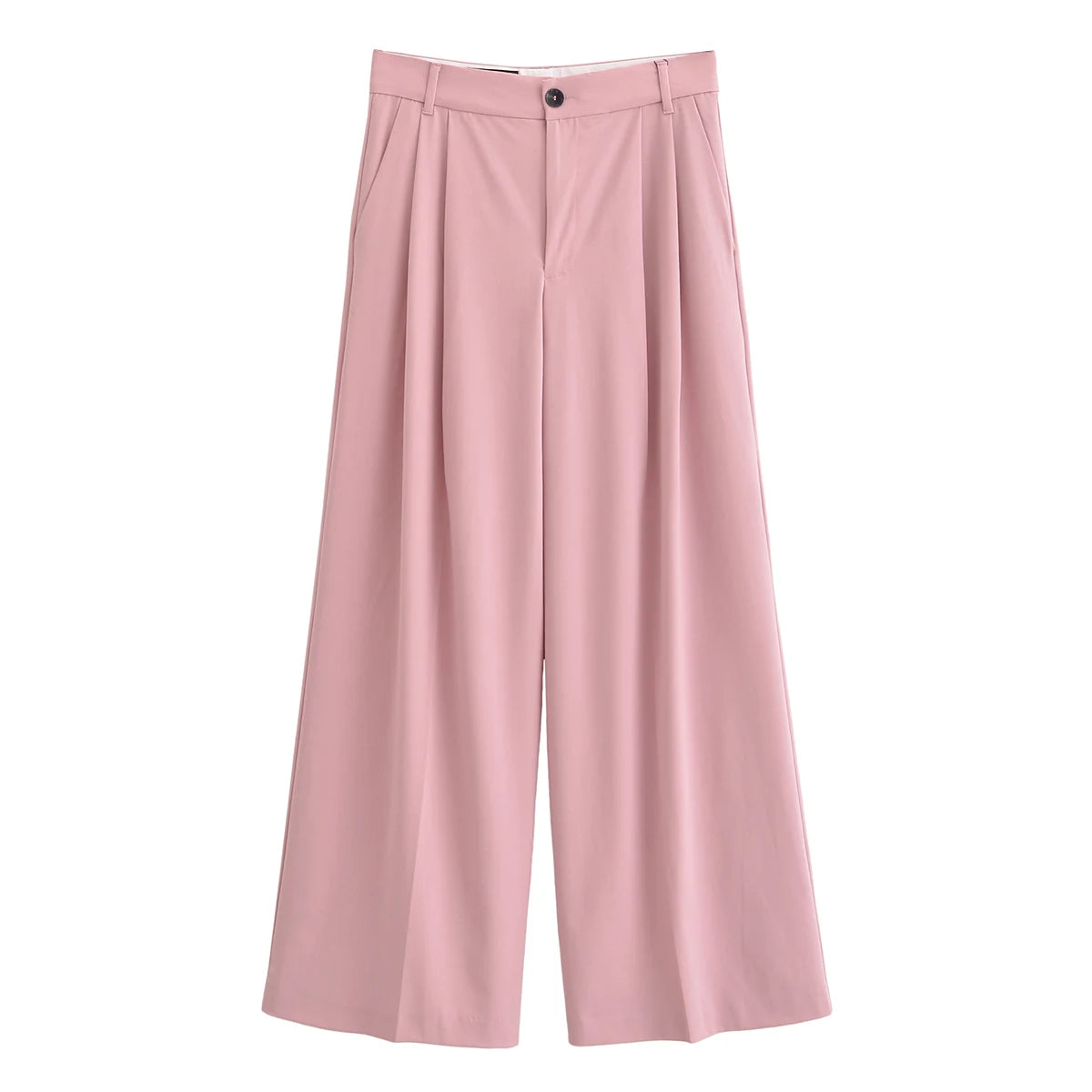 Tangada Women Black Wide Leg Suit Pants Trousers Lady Pants 6P0109