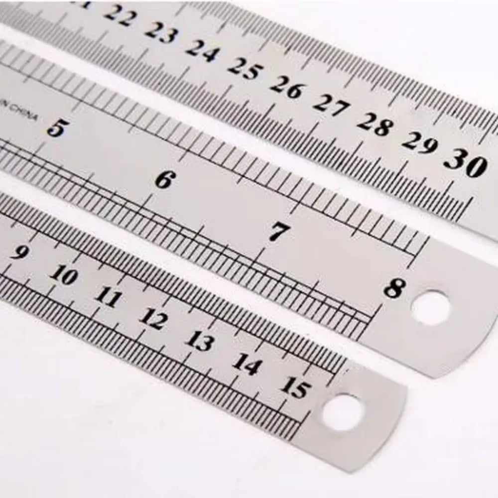 📏 High-Precision 15-30 cm Double-Sided Stainless Steel Ruler