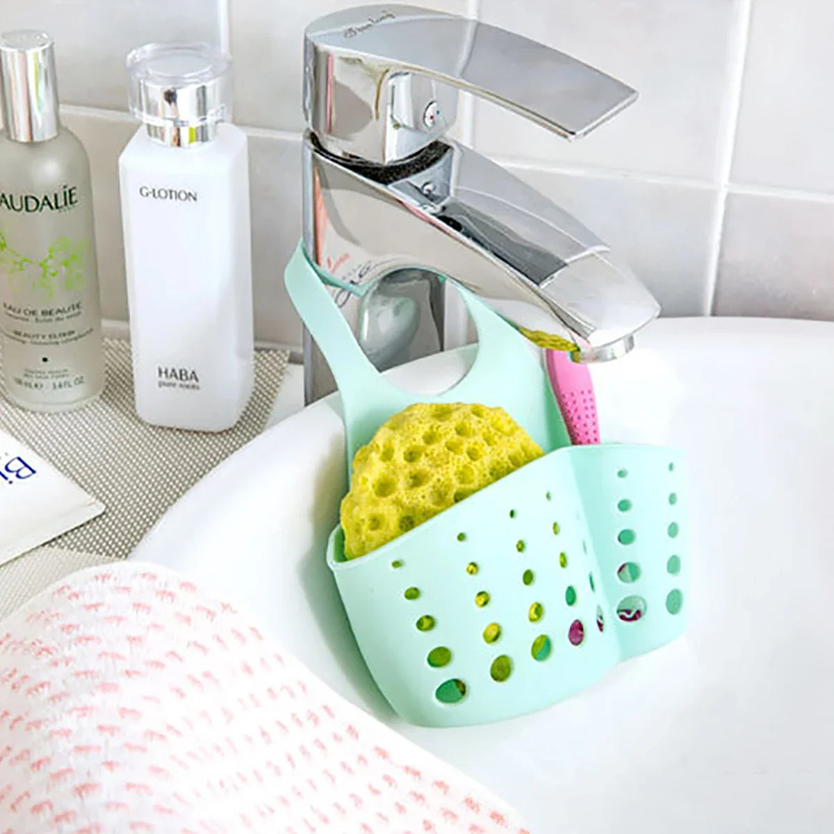Adjustable Sink Drain Basket Plastic Bag Useful Things For Kitchen Accessories Soap Sponge Hanging Organizer Usefull things
