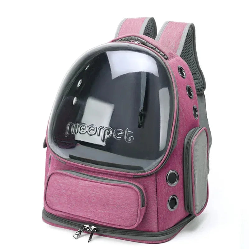 "ππΎ Stylish & Comfy β Transparent Pet Travel Backpack! π±πΆβ¨"