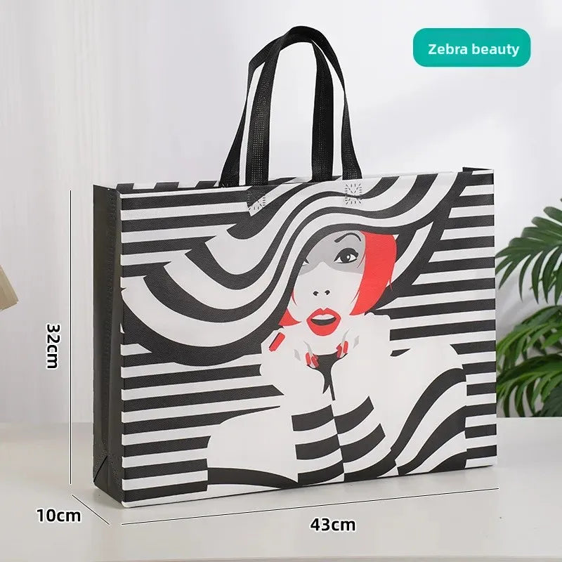 Customizable Eco-Friendly Non-Woven Fabric Shopping Bags 3D Handheld Clothing Footwear Apparel Logo Printable