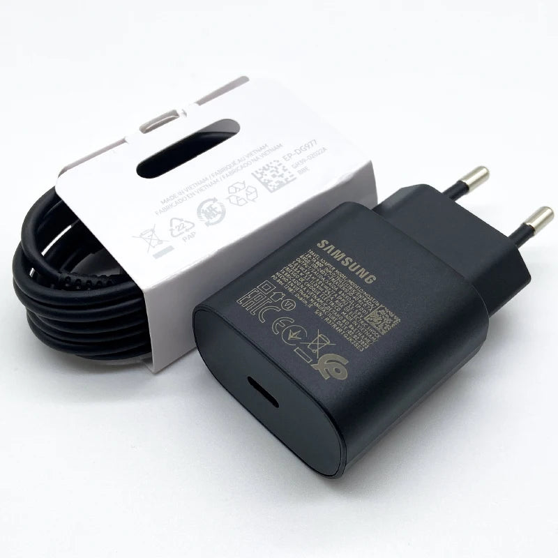 Samsung 25W Super Fast Charger – USB Type-C Adapter for Galaxy S24/S23/S22/S21/S20, A54, A05, Z Flip/Fold 5 6 4 💥🔋💯