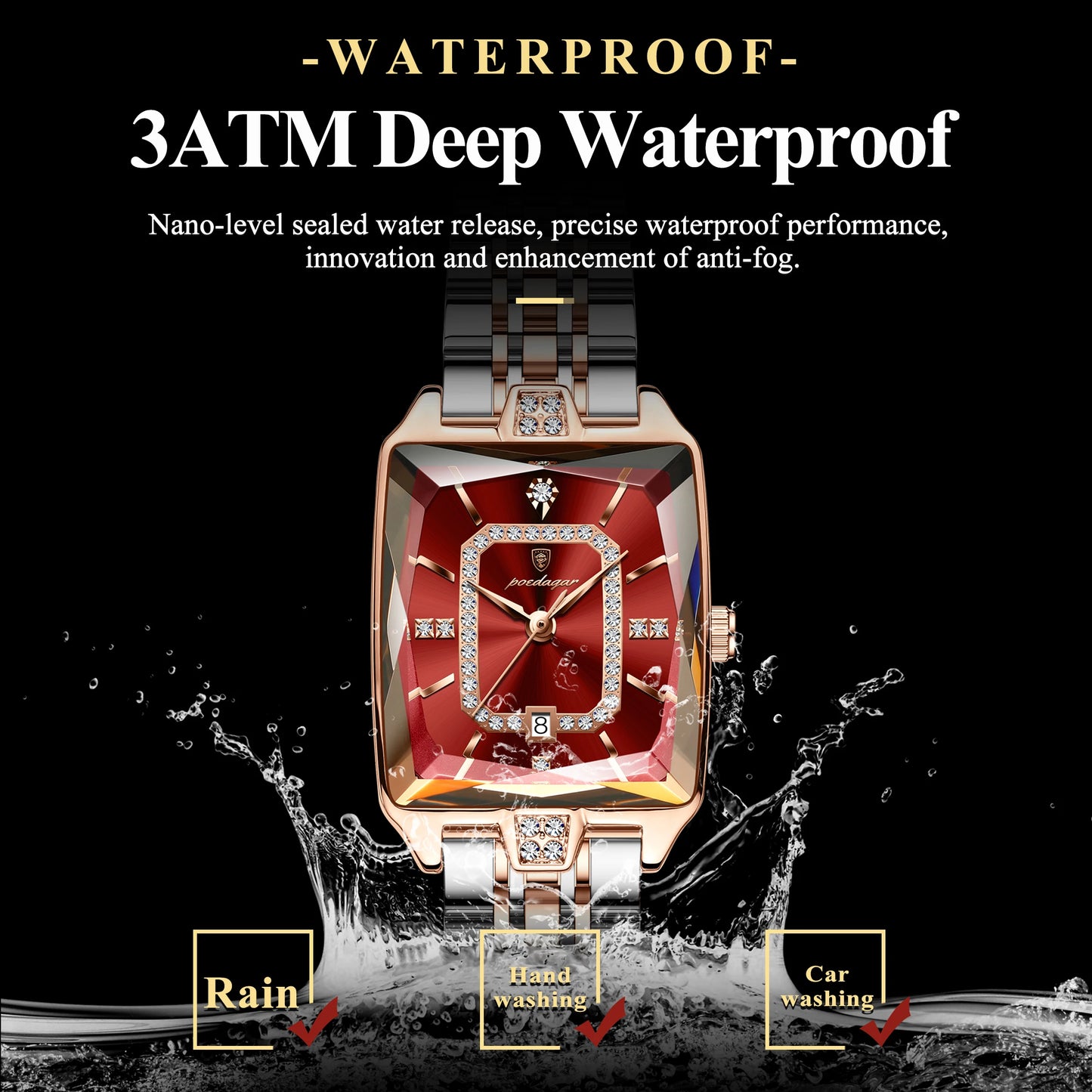 π POEDAGAR Luxury Rectangle Watch β Where Elegance Meets Everyday Reliability