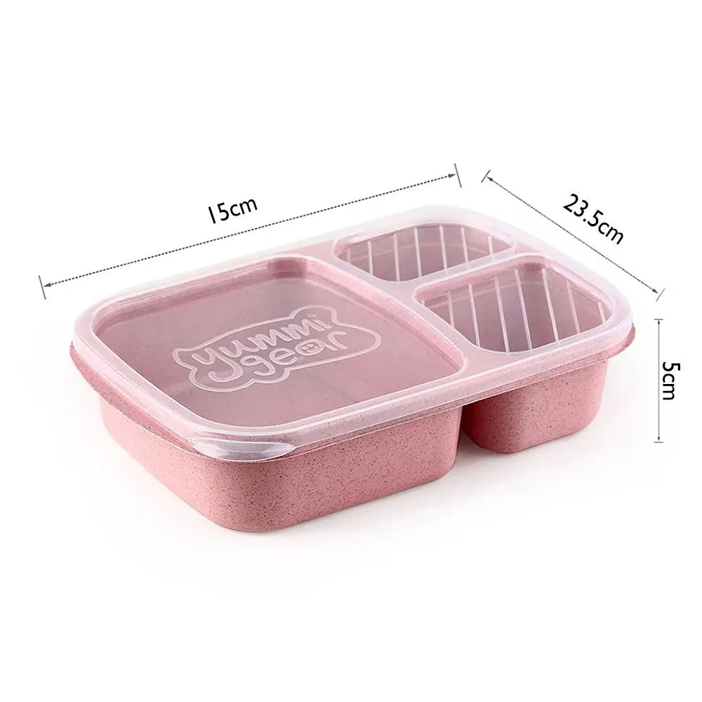 🌿 Eco-Friendly Lunch Box – Portable & Sectioned Wheat Straw Design! 🍱♻️