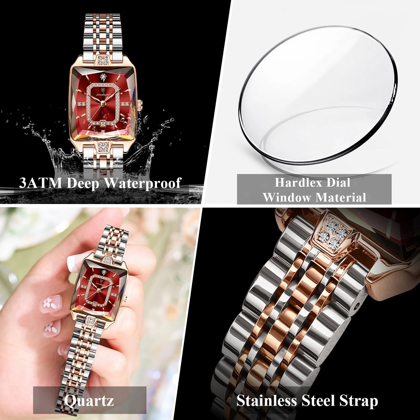 π POEDAGAR Luxury Rectangle Watch β Where Elegance Meets Everyday Reliability