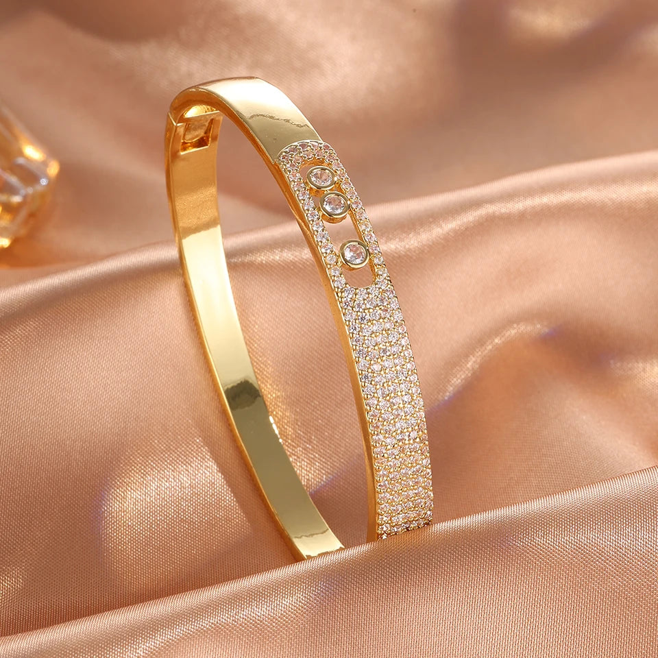 💎 ZAKOL Micro-Pavé Zircon Bangle – Minimalist Sparkle, Maximum Impact!