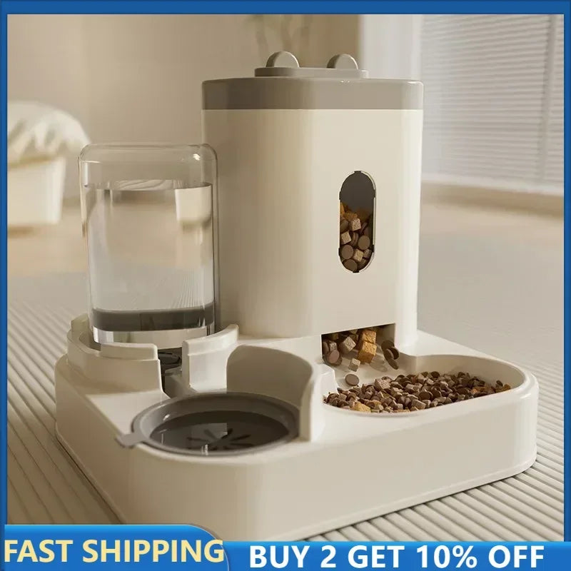 "🍽️💧 Automatic Pet Feeder & Water Fountain – Large Capacity, Convenient & Smart! 🐶🐱✨"