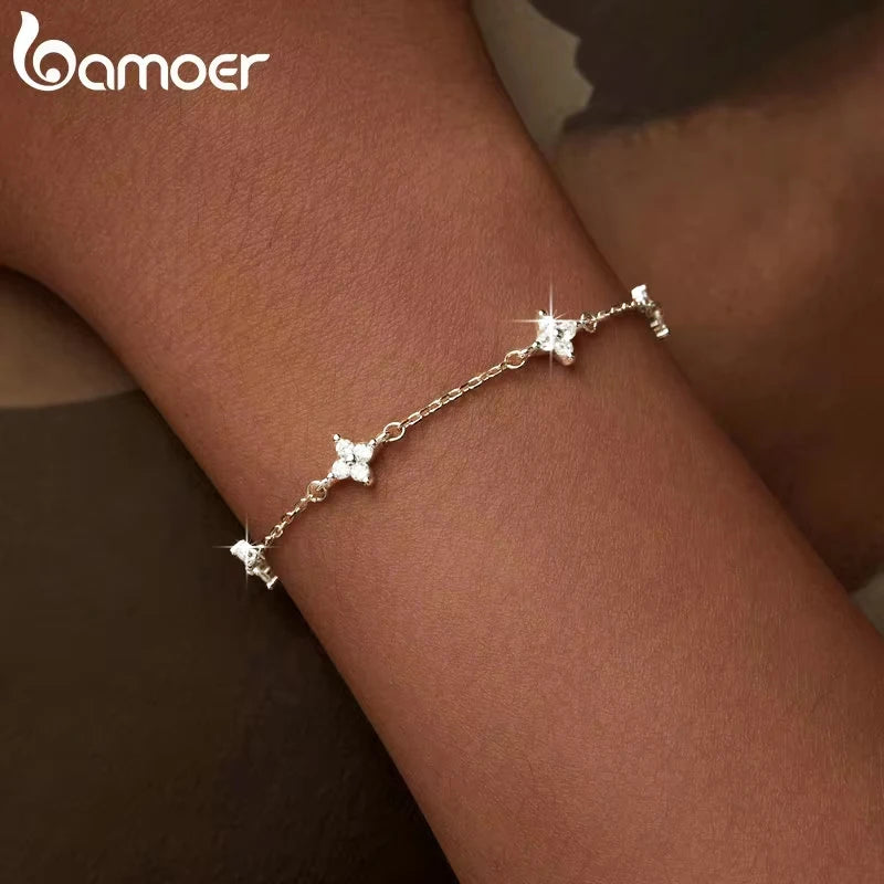 Sterling Silver Flower Bracelet – Elegance in Bloom!