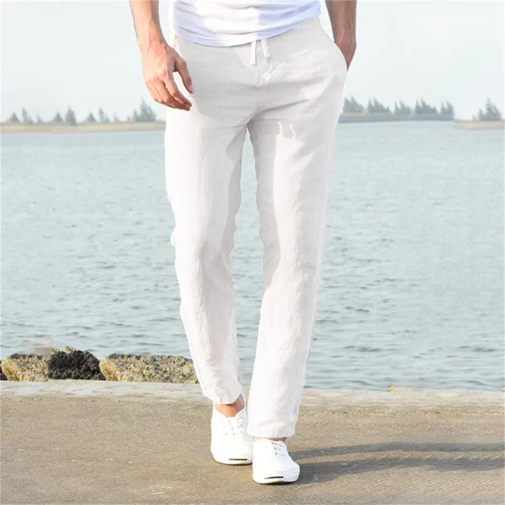 π Men's Cotton-Linen Pants β Breathable Streetwear | Sβ3XL