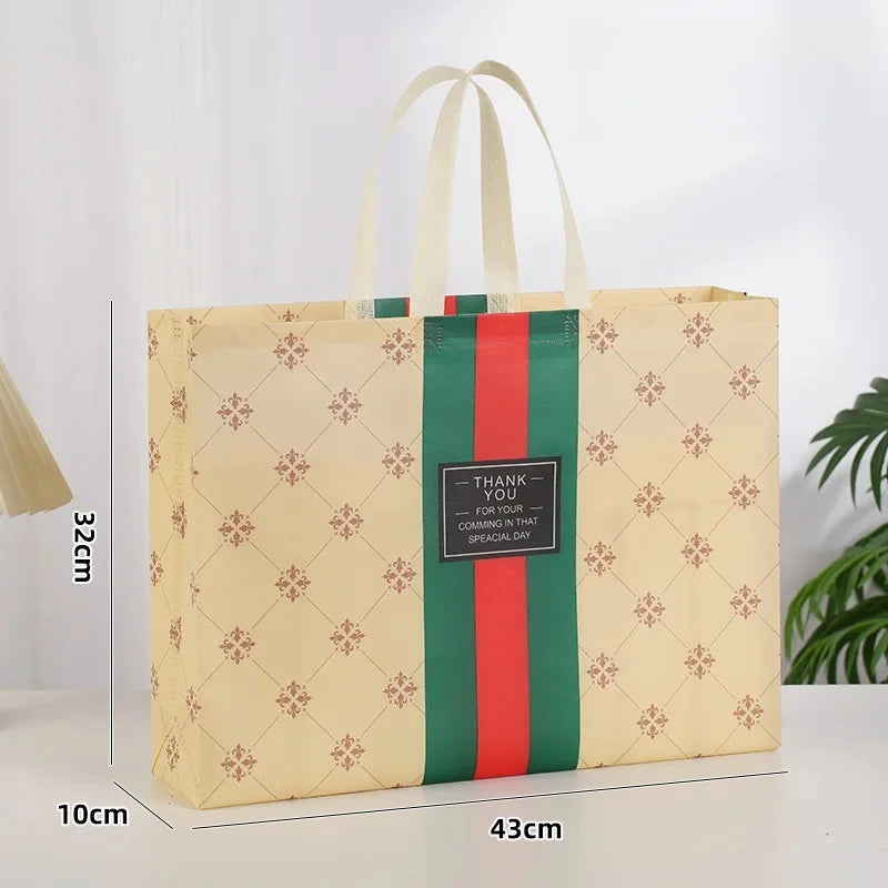 Customizable Eco-Friendly Non-Woven Fabric Shopping Bags 3D Handheld Clothing Footwear Apparel Logo Printable