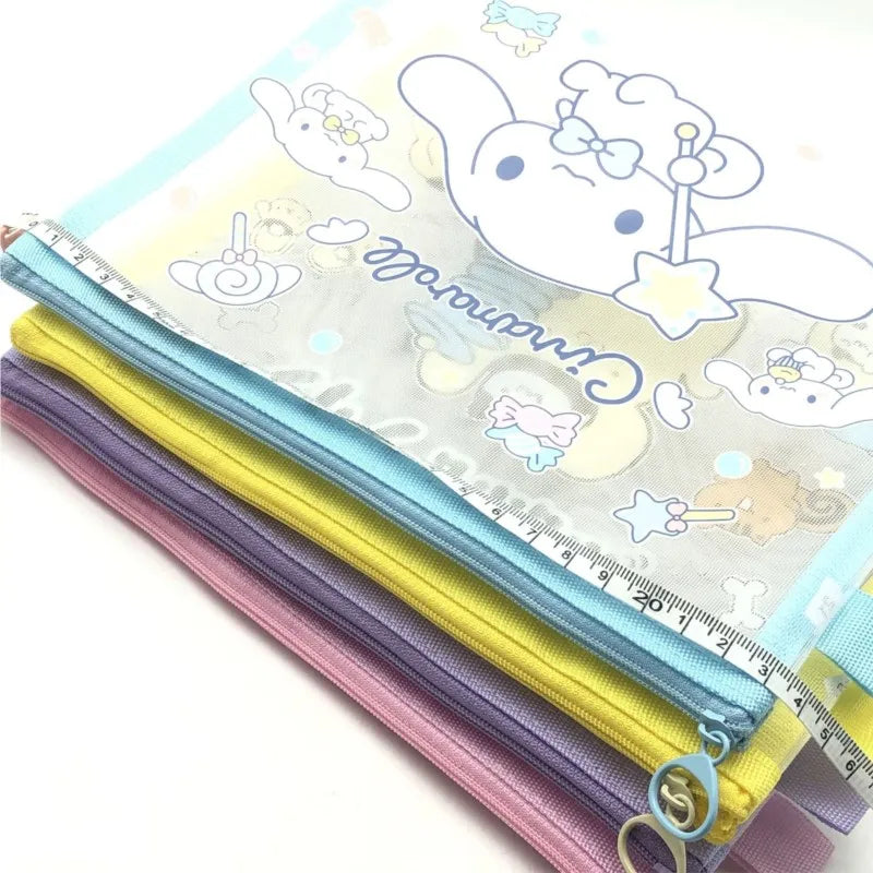 π A5 Mesh Zip Document Organizer β Melodie, Kuromi & Cinnamoroll Designs π