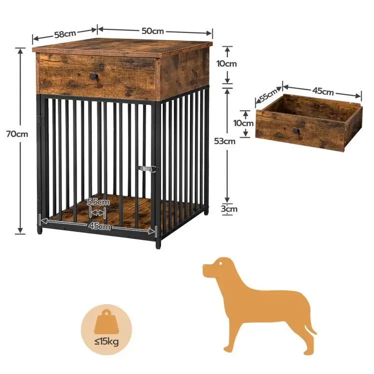 🏠 قفص كلاب فاخر XL/XXL/XXXL بتصميم خشبي أنيق وأبواب معدنية – المساحة والراحة لكلبك الكبير! 🐶💪