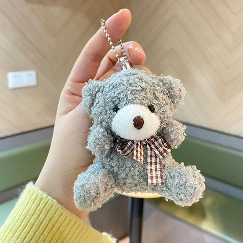 8CM Soft Teddy Bear Cute Plush Bag Keychain Car for Pendant Doll Kids Toys Stuffed Animals Fluffy Bear Gift