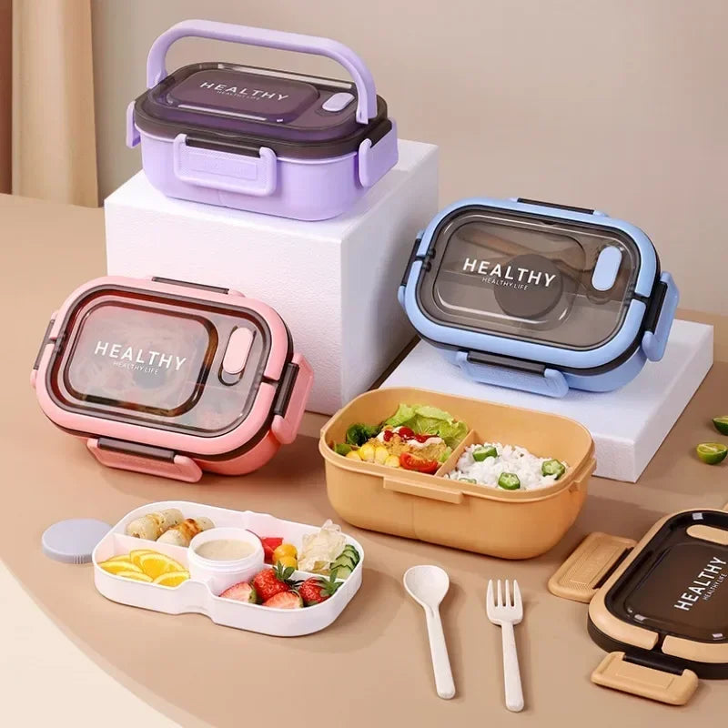 🌿 Eco-Friendly Lunch Box – Portable & Sectioned Wheat Straw Design! 🍱♻️