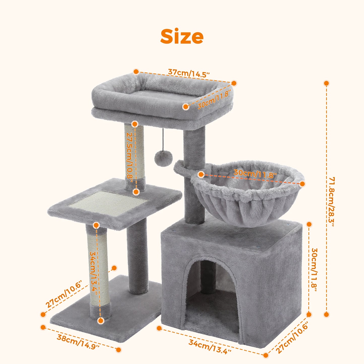 π±π° Indoor Cat Tree β Scratching Posts & Cozy Hammock!