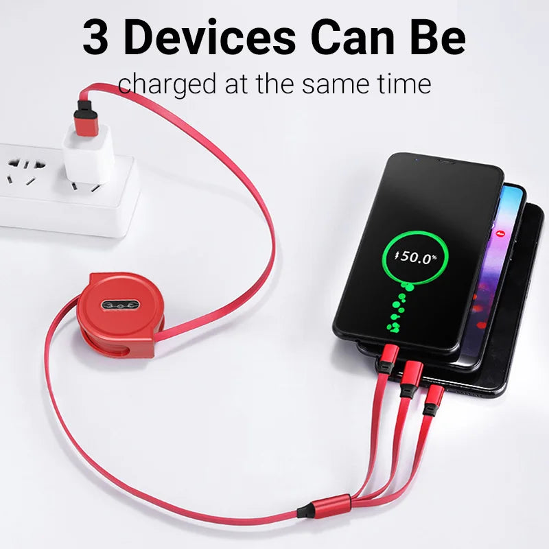 3-in-1 Retractable Fast Charging Cable ⚡️ (iPhone | Micro USB | Type-C)