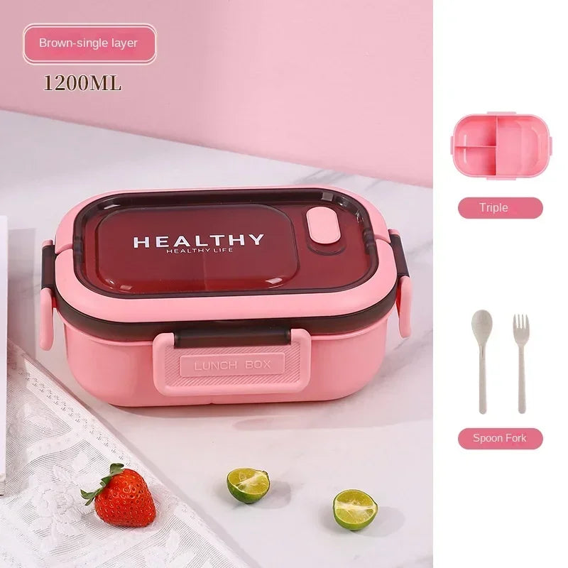 🌿 Eco-Friendly Lunch Box – Portable & Sectioned Wheat Straw Design! 🍱♻️