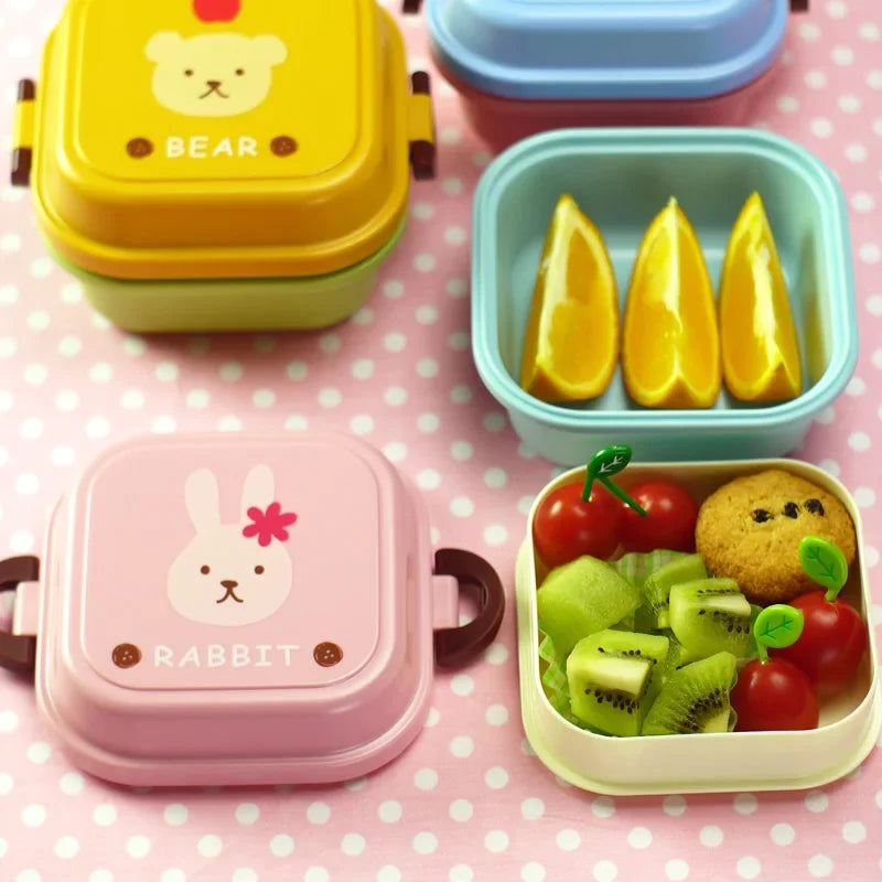 🎨 Cartoon Kids Lunch Box – Safe & Durable Plastic, Fun Design for School 🍱✨