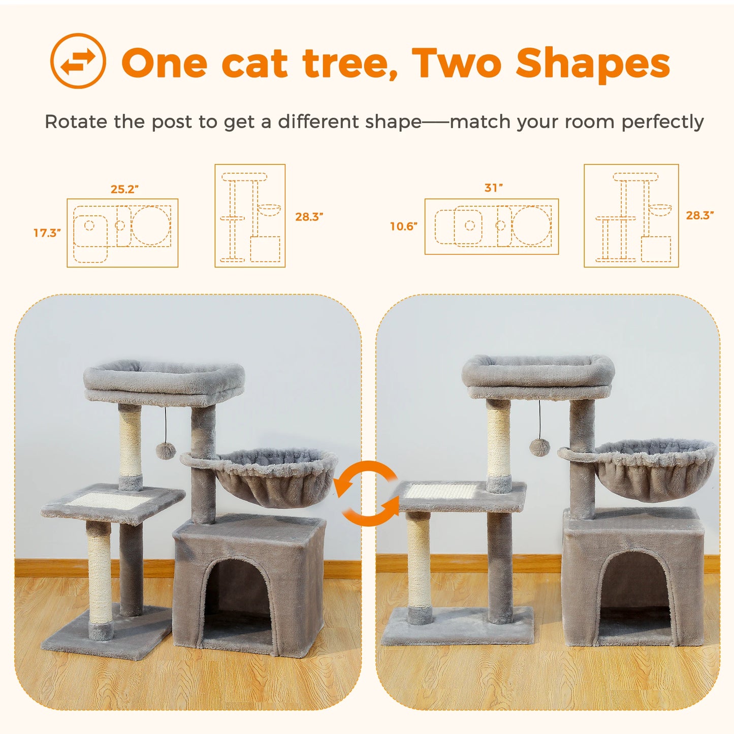 π±π° Indoor Cat Tree β Scratching Posts & Cozy Hammock!