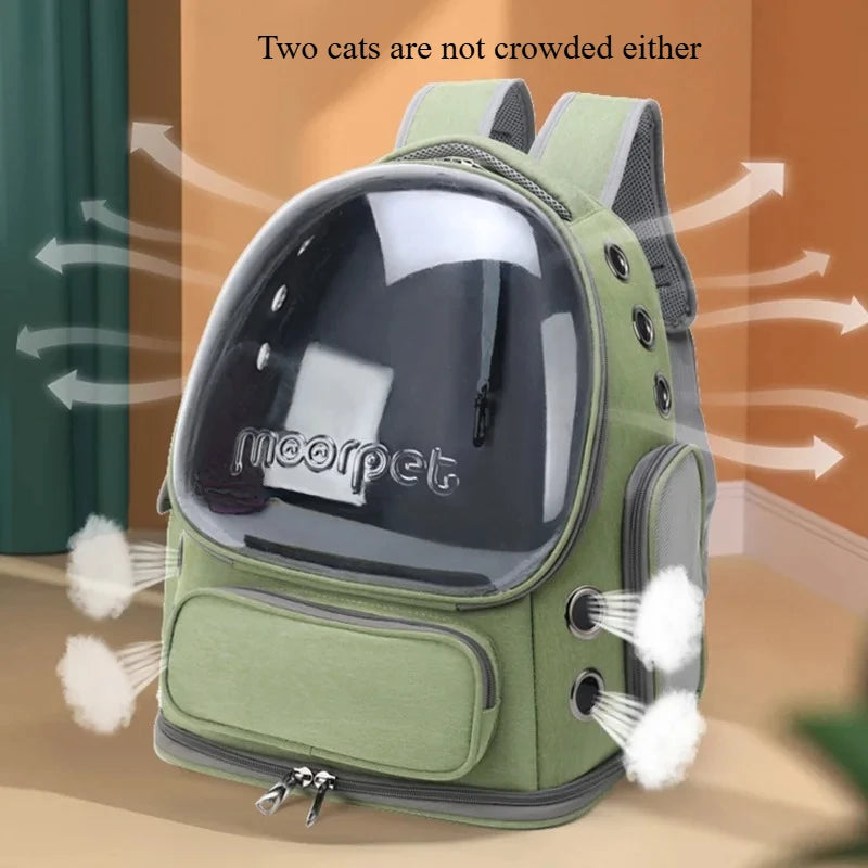 "ππΎ Stylish & Comfy β Transparent Pet Travel Backpack! π±πΆβ¨"