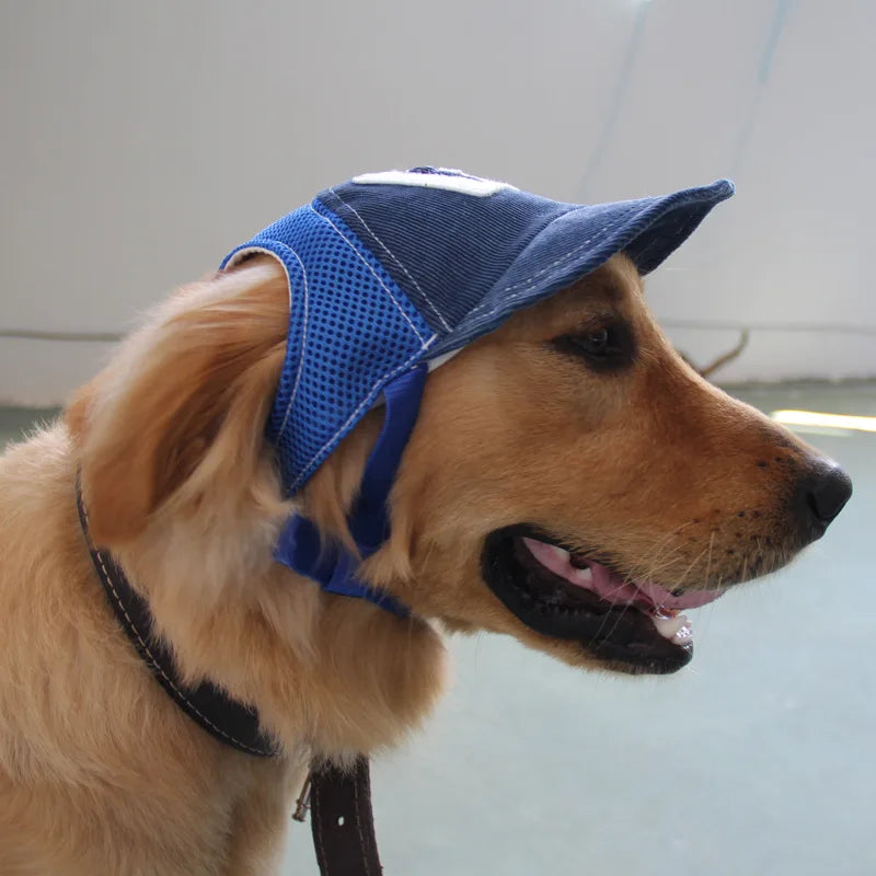 Pet Dog Outdoor Cap Cool Denim Hat Summer Sun Protection Cap for Small Medium Large Dog Doggy