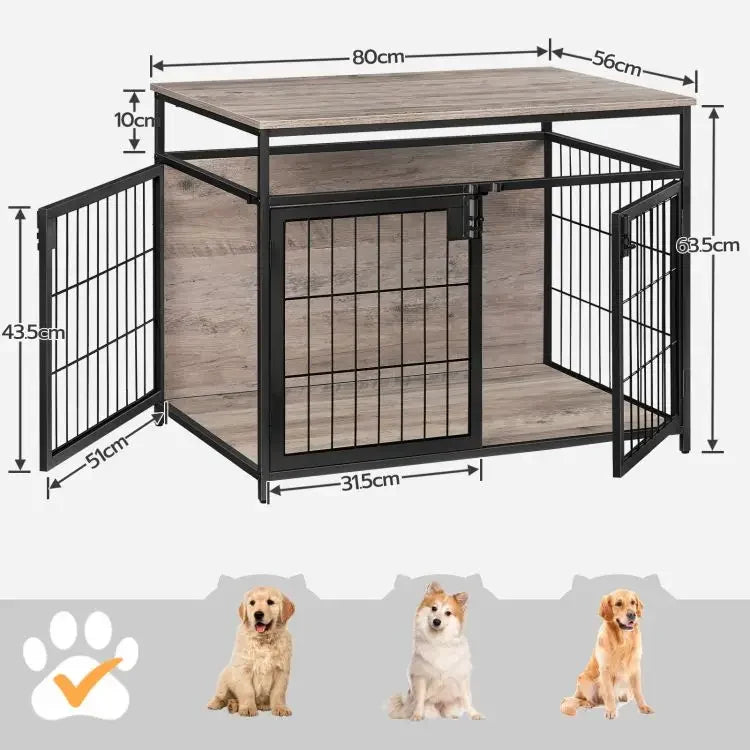 🏠 قفص كلاب فاخر XL/XXL/XXXL بتصميم خشبي أنيق وأبواب معدنية – المساحة والراحة لكلبك الكبير! 🐶💪