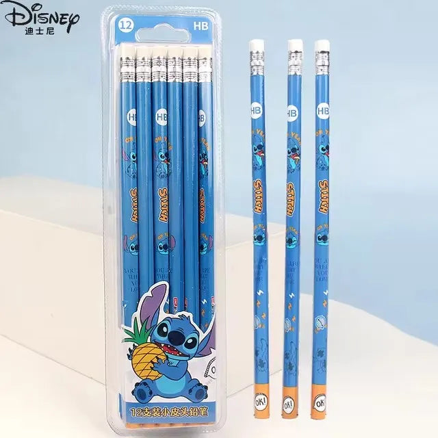 βοΈπ Disney Stitch Pencil Case β 12 Vibrant Colored Pencils with Awesome Cartoon Design! πΎπ