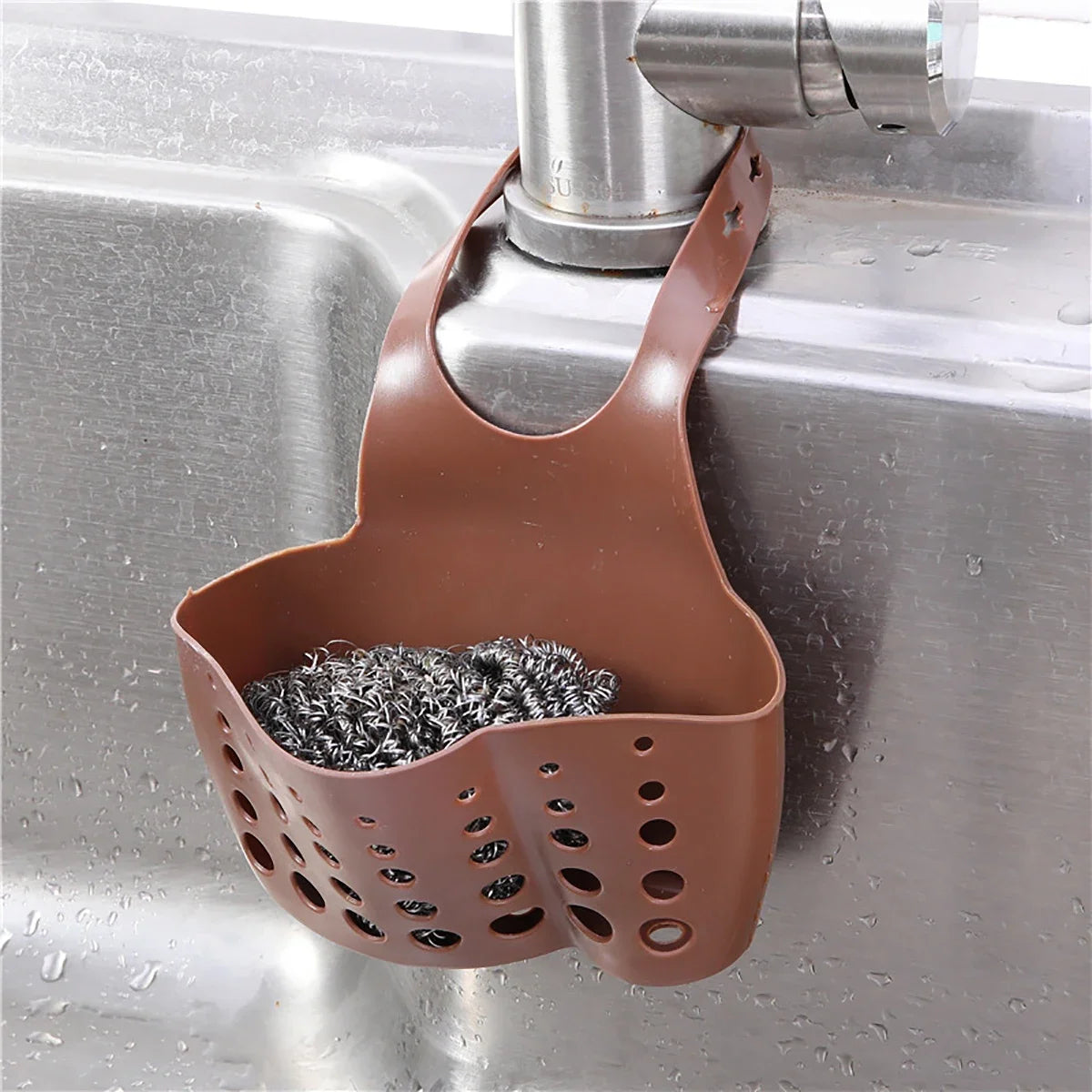 Adjustable Sink Drain Basket Plastic Bag Useful Things For Kitchen Accessories Soap Sponge Hanging Organizer Usefull things