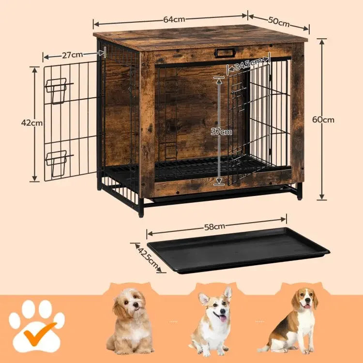 🏠 قفص كلاب فاخر XL/XXL/XXXL بتصميم خشبي أنيق وأبواب معدنية – المساحة والراحة لكلبك الكبير! 🐶💪