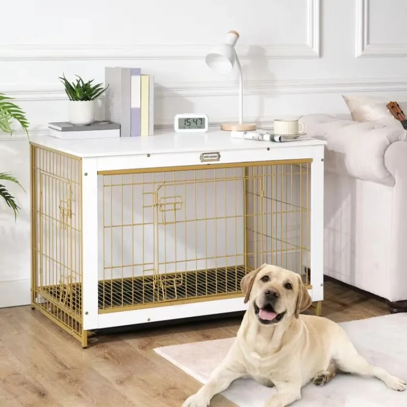 🏠 قفص كلاب فاخر XL/XXL/XXXL بتصميم خشبي أنيق وأبواب معدنية – المساحة والراحة لكلبك الكبير! 🐶💪