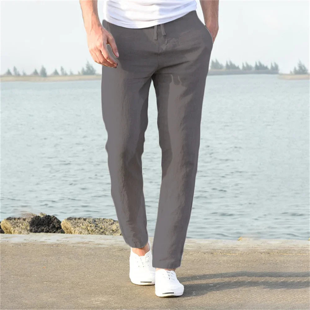 π Men's Cotton-Linen Pants β Breathable Streetwear | Sβ3XL
