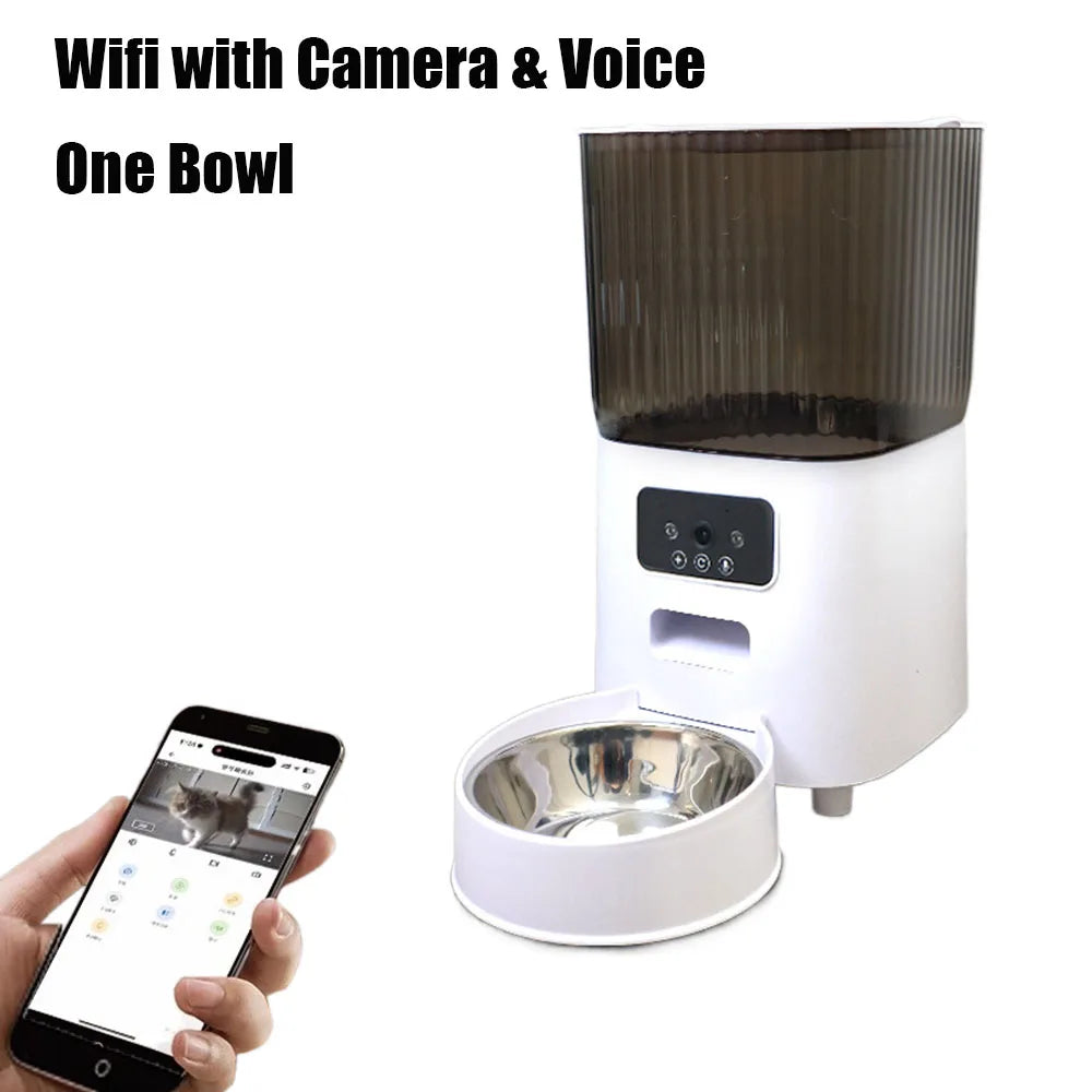 🤖 5L Smart Cat Feeder with Camera – Never Miss Mealtime Again!