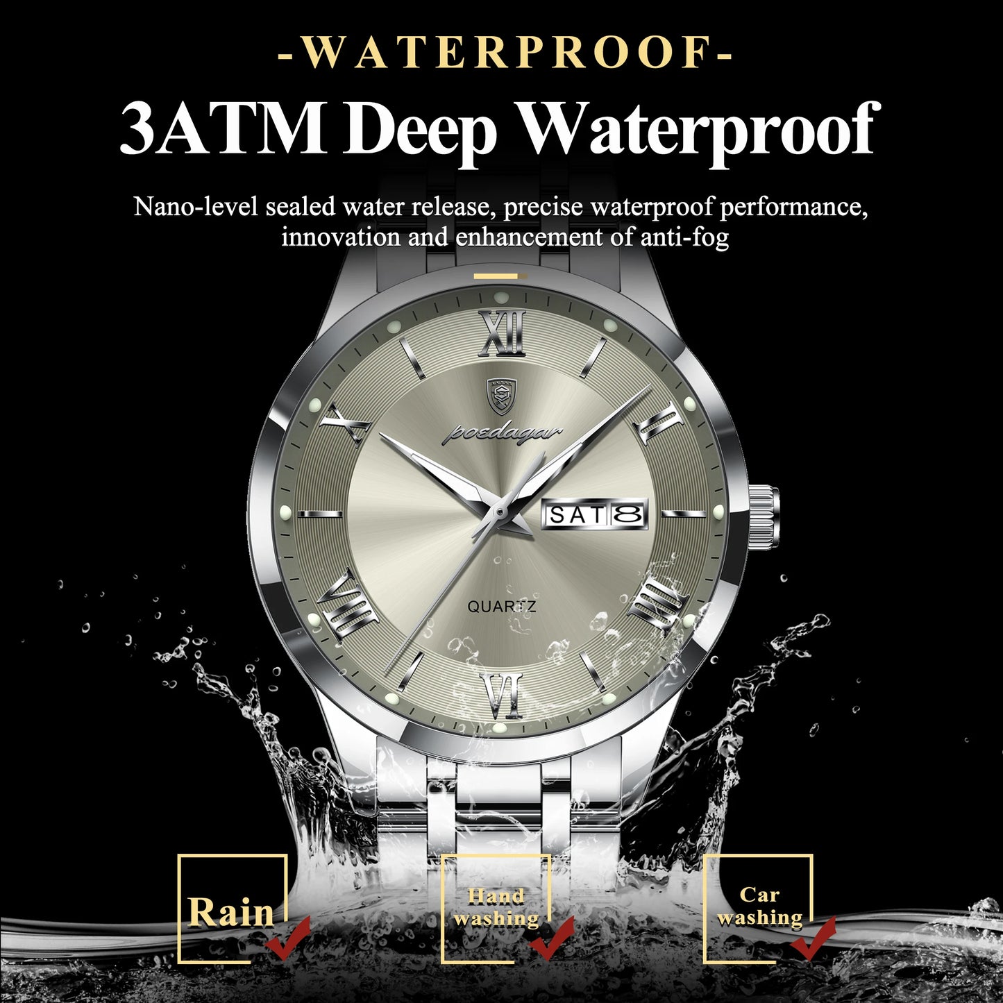 ⌚ POEDAGAR Men's Executive Watch – Precision Meets Power Dressing