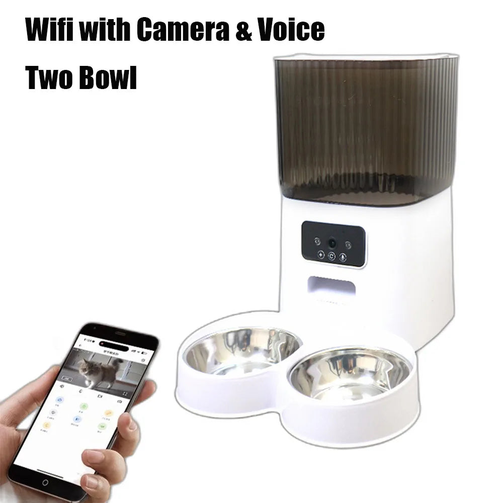 🤖 5L Smart Cat Feeder with Camera – Never Miss Mealtime Again!